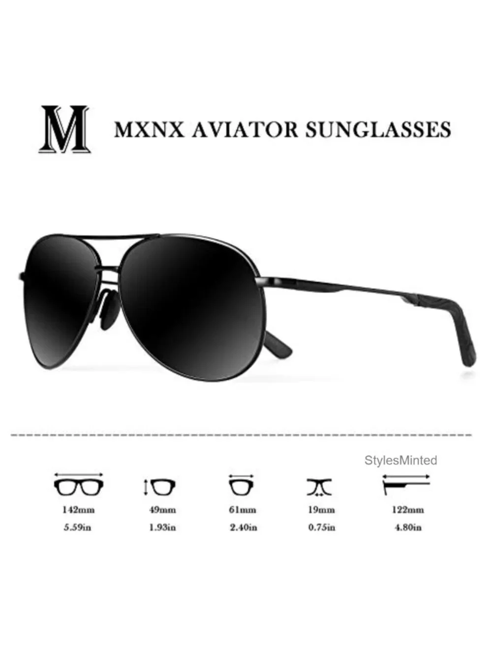 Polarized Aviator Sunglasses UV400 Protection Lightweight Driving Fishing Sports